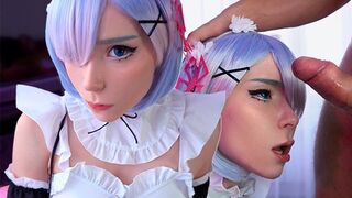 Kawaii Maid Cosplay, the best blowjob with cum in mouth POV