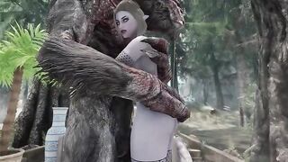 Dark Elf gets her pussy smashed by a monster cock