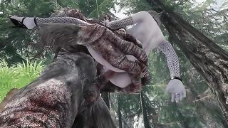 Dark Elf gets her pussy smashed by a monster cock