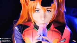 Asuka Langley-Short hair, tight ass -Sloppy Blowjob & Creampie