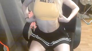Young schoolgirl makes blowjob and fucks with her boyfriend at home