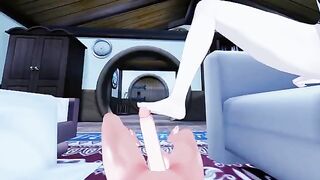 Foot job with sexy Lumine from Genshin Impact