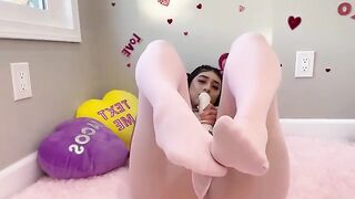 Latina beauty Violet Myers fucks herself on Valentine's Day