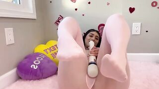 Latina beauty Violet Myers fucks herself on Valentine's Day