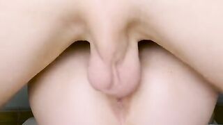 The girl squirts cum on my dick from her pussy!