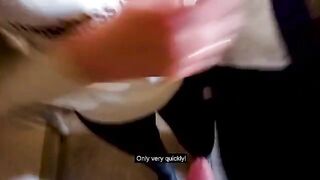 A couple has sex right on the stairs while someone is at home