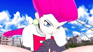Jessie from Team Rocket fucks your rocket Pokémon in POV