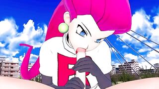Jessie from Team Rocket fucks your rocket Pokémon in POV