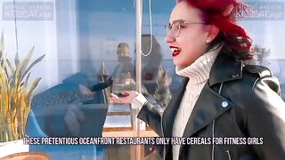 Kiss Cat loves breakfast with sausage and a public thrill