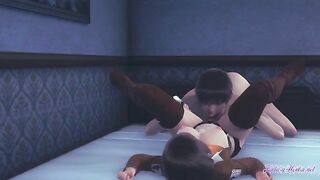 Mikasa gets her cunt eaten and gets a cock sucked