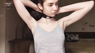 Schoolgirl gets ready for a rough BDSM casting session