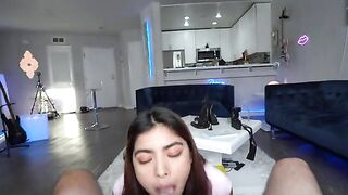 The sexual slut Hazel Heart tastes the long dick of a man