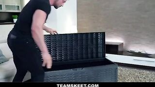 Tiny Lana Roy’s ass is filled with a big cock in a hardcore scene