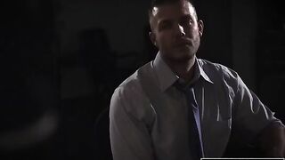 Shady reporter fucked Evelyn Claire in the office for a scoop