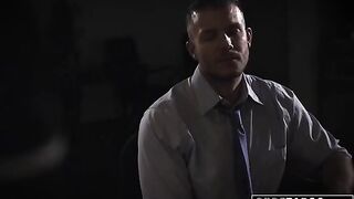 Shady reporter fucked Evelyn Claire in the office for a scoop