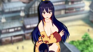Hentai anime Edens Zero with Homura Kougetsu in black underwear