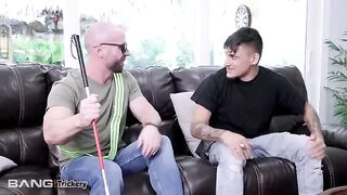 Blind man tricks sexy brunette Vienna Black into rough sex
