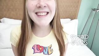 Redhead girl with freckles and red pubic hair has sex