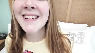 Redhead girl with freckles and red pubic hair has sex