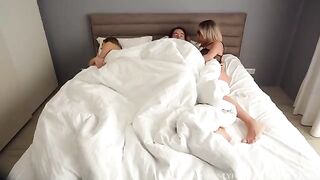 The hot blond seduced her stepson and his girlfriend