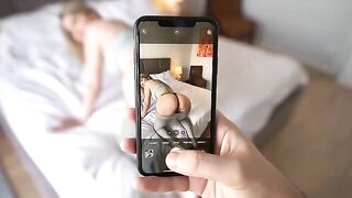 My stepsis distracted me from work and got fucked hard