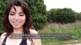 A pretty runner is fucked outdoors by an experienced guy