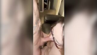 A wife gets fucked by a tattooed guy while her husband is at work