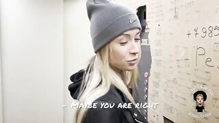 A blonde woman was caught by her husband in a compromising situation