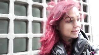 German college girl Ria Red gets fucked on cam by agent