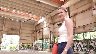 Big tits street casting with Verena Maxima, a tall leg beauty