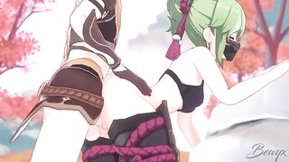 Kuki Shinobu gets fucked in doggy by Genshin Impact dude