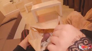 He put his dick in the popcorn for a sexy stepmom in a steamy encounter