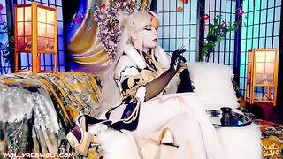 The Traveler must restore the Jade Palace for Ningguang in this steamy Genshin Impact cosplay scene