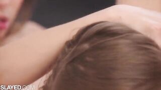 Two gorgeous roomies, Gianna and Sky Bri, are having a steamy lesbian encounter on Slayed