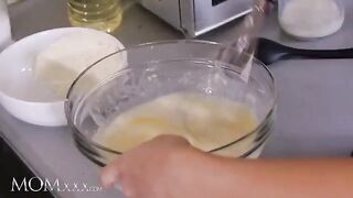 The sexy stepmom Florane Russell punished her stepdaughter Jenny Wild in the kitchen