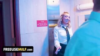 Hot bathroom attendant seduces club-goers with special treatment in this steamy scene