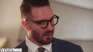 A young fashion model was being inspired by a designer in every possible way