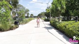 The couple has fun on roller skates and goes to have sex
