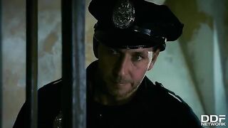 Two glamorous MILFs, including stunning Kathia Nobili, get fucked in a police office