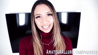 A young girl with a slender body loves the feeling of a cock down her throat