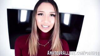 A young girl with a slender body loves the feeling of a cock down her throat