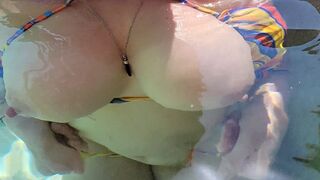Step sister masturbates in the hot tub and gets caught