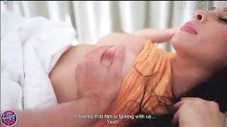 A couple has fun watching a movie together with a sexual twist
