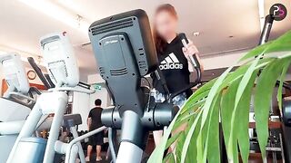A sexy girl is exercising at home and then has sex