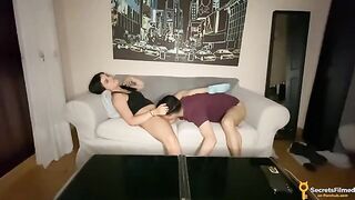 A girl invited her friend to watch a movie, but they started fucking instead