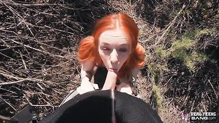 Sexxy petite ginger teen Madi Collins getting banged hard outdoors