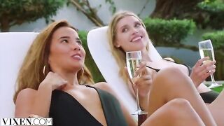 Dream threesome with girls Agatha, Freya and Lika in a passionate orgy