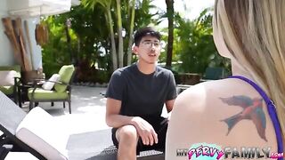 Pervert guy fucked his stepsister and made her swallow cum