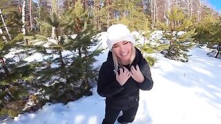 The girl got lost in the forest and was guided by a forester