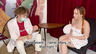 The doctor checked the girl's virginity by examining her